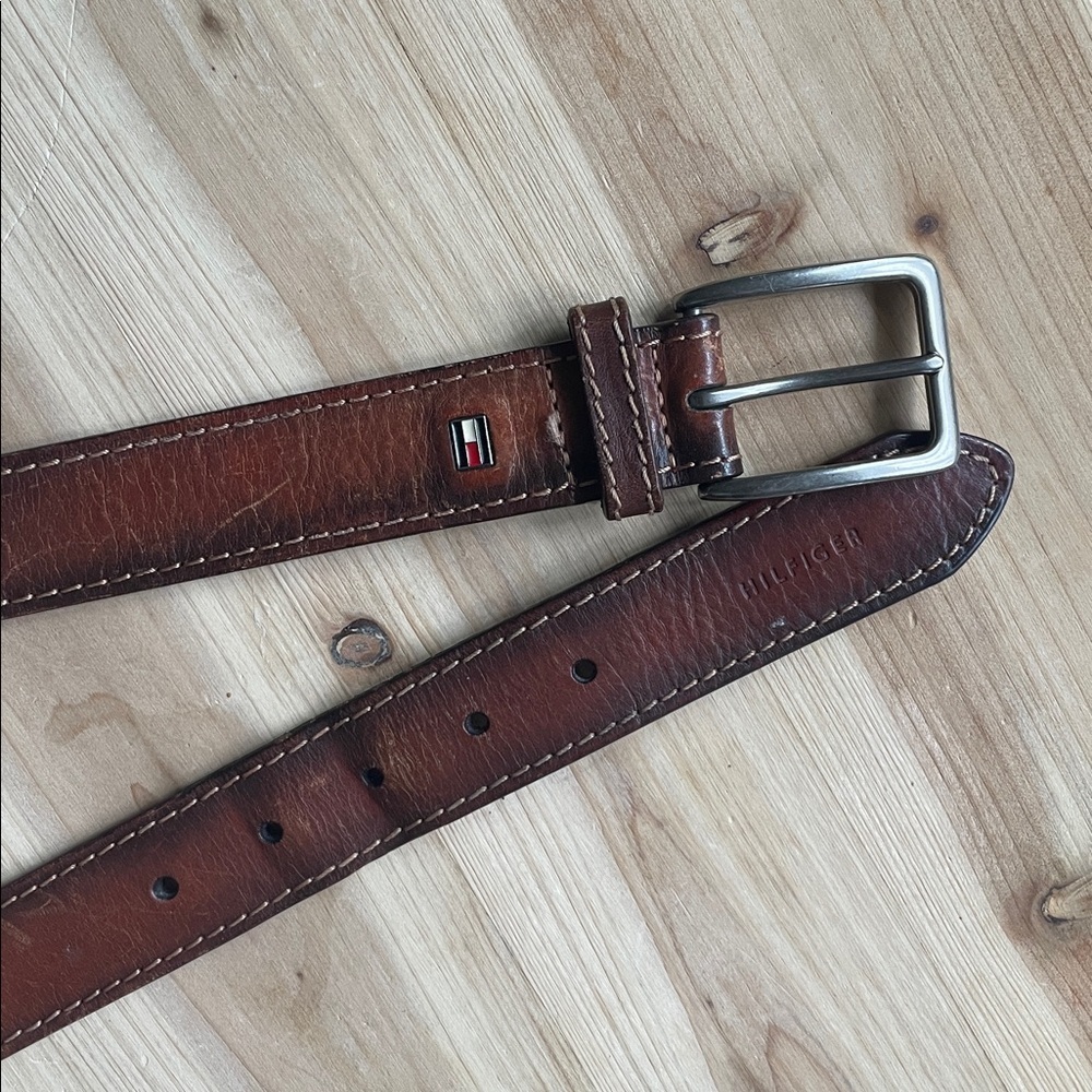 Hilfiger Brown Leather Men's Belt - Picture 6 of 11